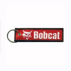 Bobcat Red Key Chain Fob Embroidered - NEW